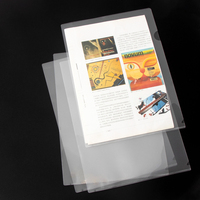 Carpeta de archivos en forma de L transparente de plástico con patrón de logotipo personalizado a precio de fábrica barato