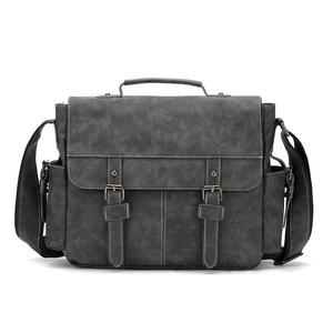 European American Retro Trendy Men's Cross-Border <b>Briefcases</b> Casual PU Leather Crossbody Shoulder Bags Simple Men's <b>Briefcases</b> - Product Image 2