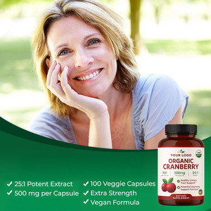 Chiết xuất 25:1 Nam Việt Quất hữu cơ 500mg hỗ trợ sức khỏe đường tiết niệu và làm sạch mạnh mẽ 100 viên nang thuần chay - Product Image 3