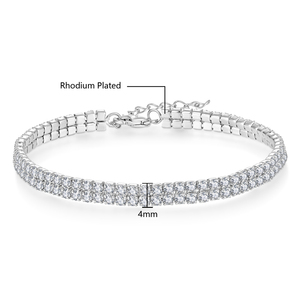 Tùy Chỉnh Rhodium Mạ Phụ Nữ Thể Thao Hình Học CZ Đá Trang Sức Vuông Cubic Zirconia Sterling Silver <span class=keywords><strong>925</strong></span> Kim Cương Tennis Bracelet - Product Image 6
