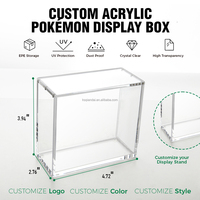 Boîte de présentation rectangulaire en acrylique personnalisée OEM avec protection UV pour TCG Elite Trainer ETB