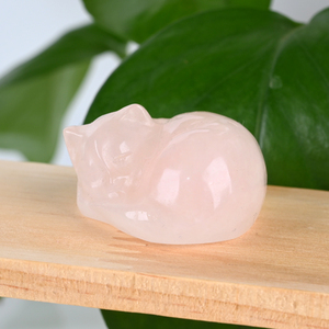 Vente en gros de sculptures d'animaux en pierres précieuses naturelles, pierres de guérison en cristal, mini chat sculpté de 30 mm pour la décoration - Product Image 5