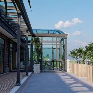 Solarium mural autonome à triple toit incliné avec terrasse supérieure - Product Image 3