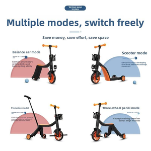 Tricycle Équilibré en Aluminium pour Enfants 3-en-1 avec Roues en PP, Trottinette et Vélo d'Équilibre Pliable pour Tout-petits - Product Image 4