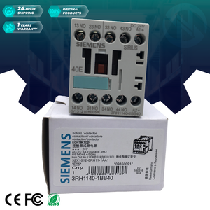 Contacteur relais de commande intermédiaire auxiliaire de signal à bornes à vis Siemens neuf d'origine 4 NO 24 V CC 3RH1140-1BB40 - Product Image 1