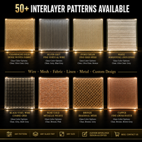 Vidrio laminado con malla metálica de seguridad de bronce de 6 mm y 8 mm para decoración industrial, particiones de vestíbulos de hoteles