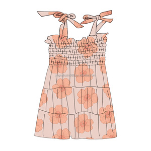 Wholesale Hawaii Theme Women Smocked <strong>Dress</strong> Tie <strong>up</strong> Sleeveless Milk Silk Fabric <strong>Adult</strong> Women <strong>Dress</strong> - Product Image 4