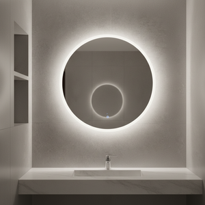 <span class=keywords><strong>Miroir</strong></span> de maquillage LED rond moderne et minimaliste avec éclairage arrière, <span class=keywords><strong>miroir</strong></span> LED mural anti-buée pour salle de bain - Product Image 5