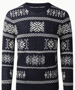 Pulls en coton d'hiver personnalisables pour hommes Pull surdimensionné avec design jacquard Col rond à la mode-Respirant à la mode - Product Image 3