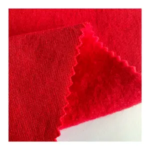 Wholesale Knitted 50%Cotton 50%polyester Brushed Fleece Fabric Solid CVC Terry Fleece Fabric For Hoodie And Sweatshirt