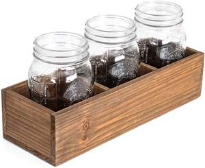 Ahşap mutfak eşyası tutucu dekoratif rustik <span class=keywords><strong>Mason</strong></span> kavanoz masa düzenlemeleri - Product Image 6