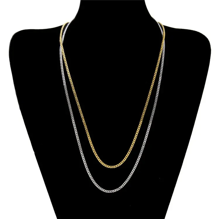 Cheap factory price hip hop jewelry ice out copper steel choker men women cuban link chain fine necklace