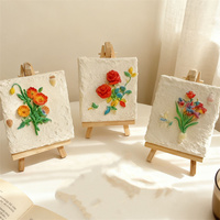 Kit DIY de Décoration Murale Européenne : Peinture en Relief Créative en Gypse 3D, Motif Tournesol, Base Blanche Faite à la Main