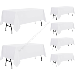 Mantel Rectangular Redondo de Poliéster 100% al por Mayor, Mantel de Lujo para Bodas, Manteles Rectangulares para Restaurante - Product Image 1