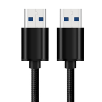 OEM ODM Tresse en nylon Câble USB 3.0A mâle vers 3.0A mâle pour boîtiers de disque dur, KVM, lecteur DVD, TV, refroidisseur d'ordinateur portable Gris