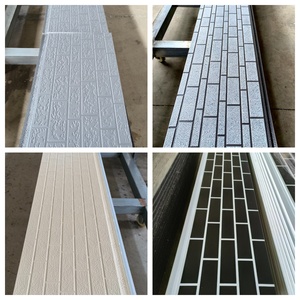 Panneau sandwich PU moderne en métal sculpté, ignifuge et isolant thermiquement pour murs extérieurs de bâtiments d'appartements et entrepôts extérieurs - Product Image 2