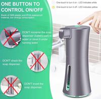 Distributeur de savon automatique à capteur HOMEDEC en plastique gris 350 ml, moderne, pour salle de bain, à poser sur le bureau, double pompe pour gel liquide