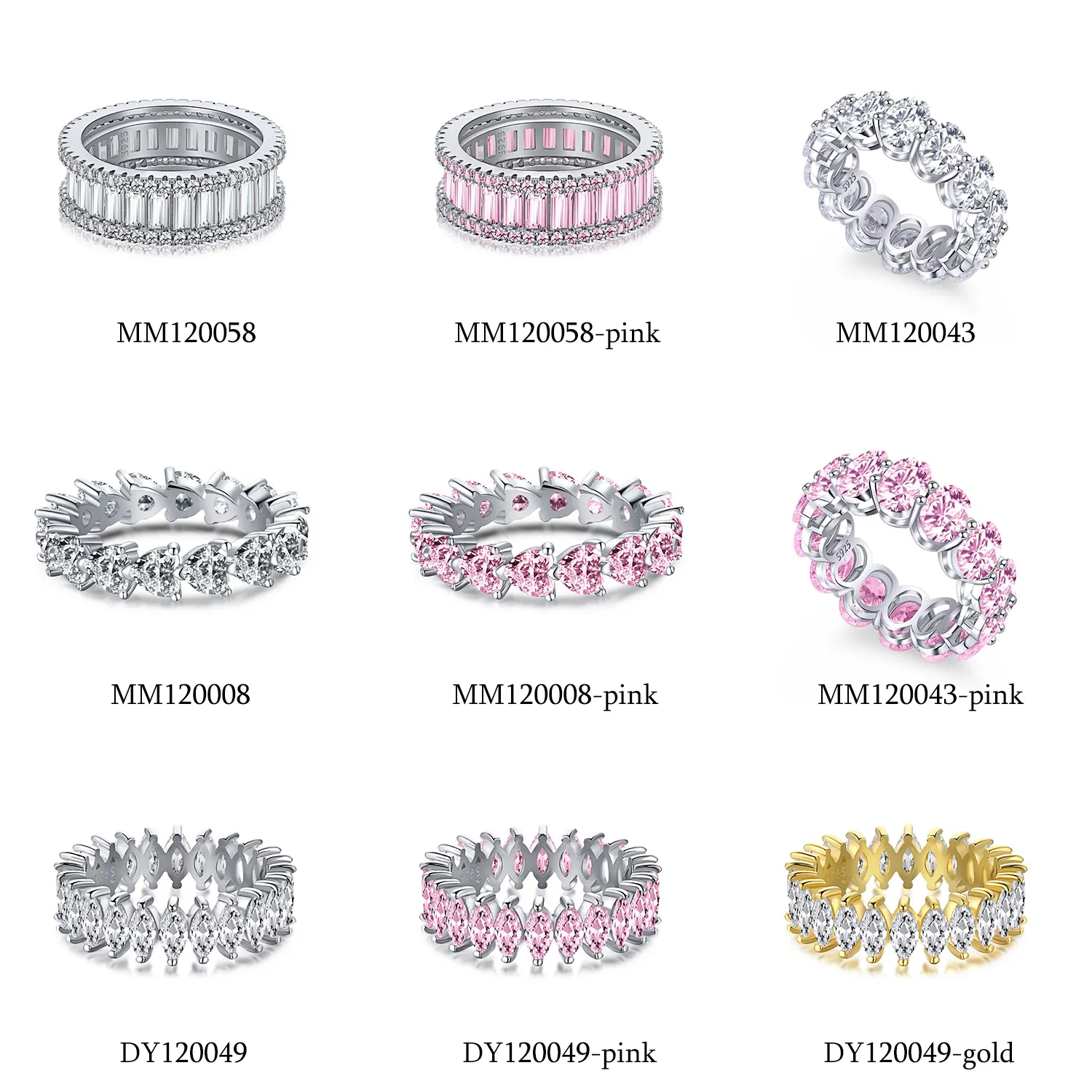 Anéis de baguete personalizados, joias de prata 925 personalizadas 14k 18k banhados a ouro, pedra preciosa, diamante, prata esterlina 925
