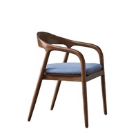 Chaise de salle à manger de luxe en bois massif de style nordique, chaise simple avec accoudoirs et dossier pour usage domestique Shumeite