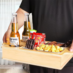 Bandeja Organizadora de Madera para Sofá con Portavasos para Sala de Estar y Dormitorio, Venta al por Mayor - Product Image 4