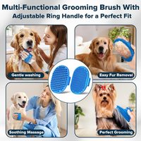 Kit de toilettage pour animaux de compagnie moderne et luxueux 6-en-1, brosse de bain en silicone pour chiens, chats, petits animaux - Écologique, massage anti-chute de poils