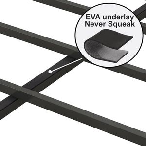 DB <b>Queen</b> Size Grey Bed Frame with Charging Station Upholstered <b>Headboard</b> Metal Platform for Bedroom Furniture Storage Feature - Product Image 3