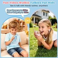 Talkies-walkies vidéo pour enfants, lot de 2, avec changeur de voix, portée de 300 mètres, en métal, pour jeux d'intérieur, camping, randonnée, voyages, anniversaires, garçons et filles