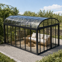 Verrière mobile en verre avec toit rétractable motorisé et porte coulissante pour patio, terrasse, cour