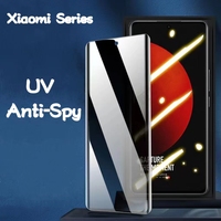 Protections d'écran en verre incurvées 3D anti-espion UV, protection intégrale UV pour Xiaomi Oneplus Samsung VIVO