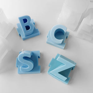 การออกแบบใหม่3D เดี่ยว26ตัวอักษรตัวอักษรแม่พิมพ์ซิลิโคนอีพ็อกซี่เรซิ่นแม่พิมพ์เทียนขนาดใหญ่สำหรับตกแต่งบ้าน - Product Image 2