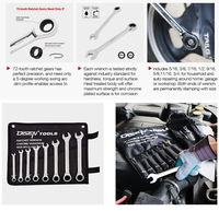 8-Piece dayanıklı CRV çelik cırcır DIY meraklıları için ingiliz anahtarı takımı özelleştirilebilir OEM anahtarı