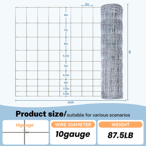 Malla de Alambre Galvanizada de Alta Resistencia para Cercas Agrícolas, Rollo de Malla Metálica para Ganado, Ovejas y Cabras en Pastos - Product Image 1
