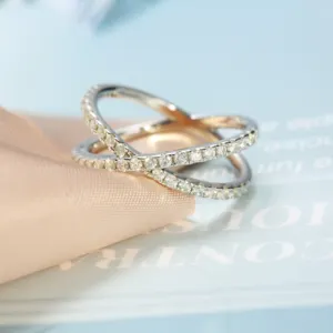 Nuovo arrivo gioielli Fashional anelli 925 argento X forma D VVS moissanite anello di diamanti gioielli all'ingrosso per le donne in magazzino