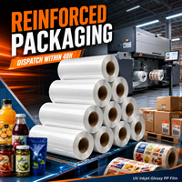Autocollants adhésifs, film d'étiquette PP perlé UV, taille de rouleau personnalisée, fournisseur en gros OEM, usine, rouleau de film PP perlé