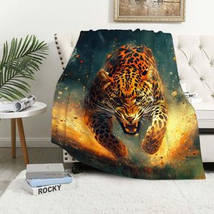 Cheetah Ném Chăn, Sống Động Rừng Phong Cách Động Vật Hoang Dã Chủ Đề Bộ Đồ Giường <span class=keywords><strong>Leopard</strong></span> Thiết Kế, Mềm Lông Cừu Safari Động Vật Hoang Dã Trang Trí Nội Thất - Product Image 1