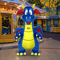 Costume de mascotte gonflable géant en peluche douce de dessin animé Dragon, 2M 2.6M, pour Halloween, divertissement festif, unisexe, adultes