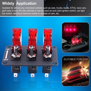 Panel sakelar pengalih <span class=keywords><strong>3</strong></span> cara, sakelar sakelar Backlit LED pekerjaan berat laut, sakelar Toggle <span class=keywords><strong>3</strong></span> Pin on off 12 v-24 V untuk mobil balap Off-road truk - Product Image 6