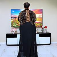 Robes Africaines de Luxe pour Femmes Vêtements Décoration Rhodochrosite Élégantes Robes Africaines Ensemble Deux Pièces Boubou Femme