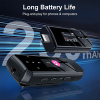 Lecteur MP3 portable avec clip USB-C pour lecteur de musique 5.3, écran 0.96 pouces, léger, radio FM, enregistrement vocal, autonomie de plus de 20 heures