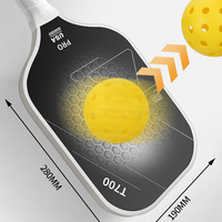 Raquette de pickleball de haute qualité et durable en PP nid d'abeilles imprimé T700 13 mm en fibre de carbone pour adultes, intérieur/extérieur, personnalisable