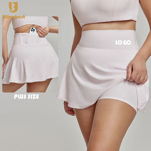 <span class=keywords><strong>2</strong></span> in 1 Celana Pendek Olahraga Ukuran Besar Pinggang Tinggi dengan Saku dan Logo Kustom, Celana Pendek Sporty Model A-Line dengan Saku Belakang, Cepat Kering, Cocok untuk Golf dan Tenis - Product Image 1