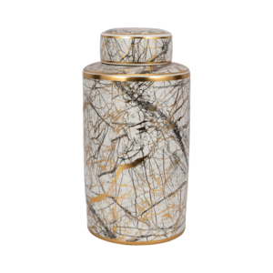 Vaso in ceramica con coperchio, contenitore decorativo per la casa, soggiorno, camera da letto, bagno, scaffale, decorazione - Product Image 3
