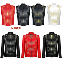 Veste médiévale pour homme, style gothique steampunk, veste de parade pour tambourinier de fanfare, costume de carnaval, Halloween, cosplay, fête