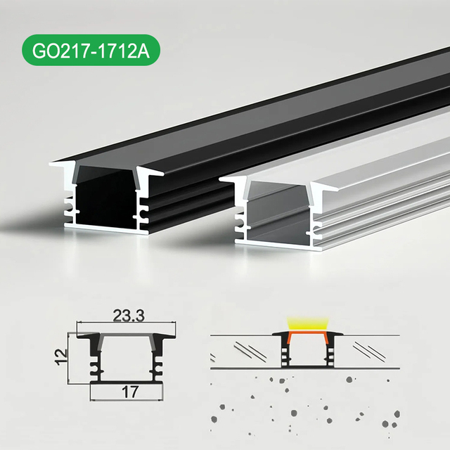 Custom Led Strip Light Diffuser Channel Recessed Led Aluminum Profile Channel with Diffuser Aluminum Gutter for Leds