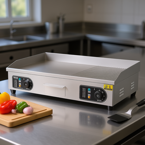 Plancha Eléctrica Comercial Vevor de 2800W, Acero Inoxidable, Superficie Media Plana, Temperatura Ajustable, Parrilla de Sobremesa - Product Image 2