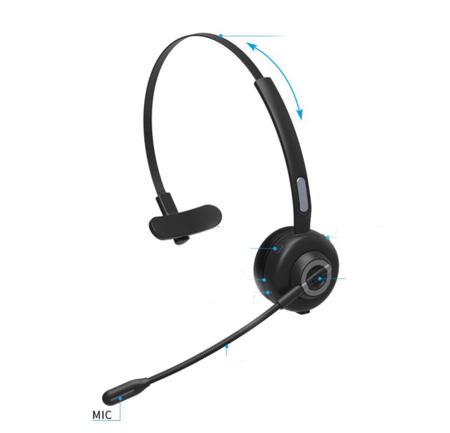 Office Wireless Headphones with Mic Wireless One Ear Earphone Blu-etooth Headset for Truck Drivers