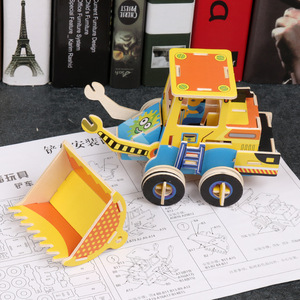 Enfants Véhicule <span class=keywords><strong>De</strong></span> Construction Pelle 3D Modèle <span class=keywords><strong>de</strong></span> Puzzle <span class=keywords><strong>Jouet</strong></span> Éducatif BRICOLAGE En Bois Assembler Voiture - Product Image 4