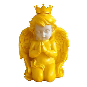Reçine fransız ülke noel Cherubs beyaz melek heykeli heykelcik taç bahçe uyku Cherub heykel iç mekan ev dekorasyonu - Product Image 3