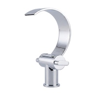 Robinet de salle de bain moderne à double poignée avec bec cascade et design à montage sur comptoir pour lavabo