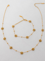Ensemble collier et bracelet bohème transfrontalier fait main avec perles de rocaille colorées et fleurs